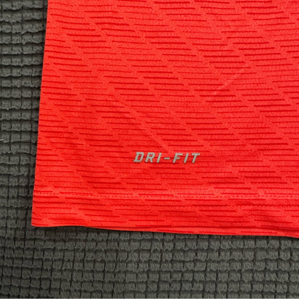 Nike Dri Fit Running Shirt Bright Orange Athletic Tee Mens XL - Picture 4 of 7